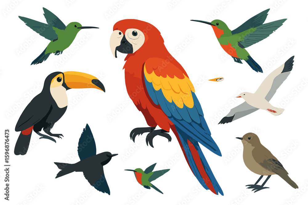 Obraz premium Costa Rica Independence Day banner, featuring Día de la independencia, 15 de setiembre, Fiestas patrias, traditional fiestas, civic and cultural events, customs, lapa roja, tucán pico iris, and flag