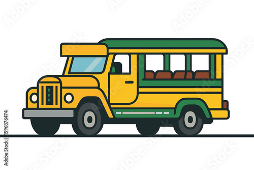 A three-wheeled motor rickshaw represented as a flat icon with an extended shadow