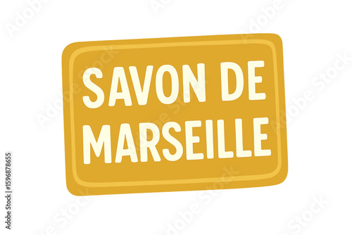 Minimalist icon of marseille french green soap in a simple illustration vector design isolated on white background