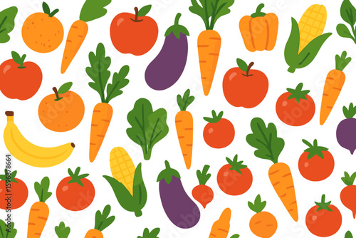 Eco-friendly concept featuring organic elements in a seamless pattern, highlighting home food processing, domestic composting, and a flat style design with kitchen scraps and a bean card