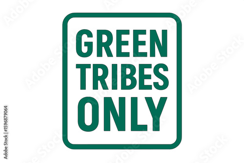 Vector illustration of an ecology sticker with the slogan 'Green vibes only', isolated on a white background, providing a motivational ecology quote ideal for various applications including posters