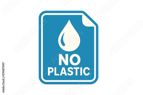 Microplastic free icon of biodegradable and plastic free package tag, vector sign