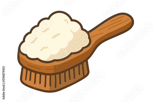 A body care accessory made from natural materials, representing zero waste and recyclable items, is isolated on a white background and crafted from eco-friendly wood