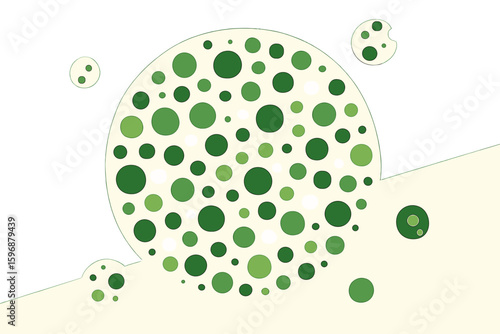 Vector illustration for environmental issues featuring the green economy concept in a circle with thin line icons representing financial growth, green city, zero waste, circular economy