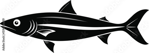 Profile Silhouette Black Silhouette Of A Anchovy Flying
