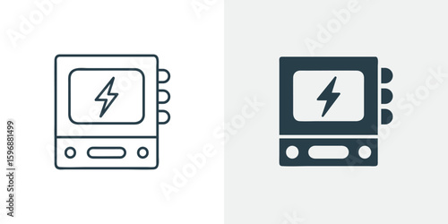 Power Inverter, Electrical Converter Vector Icon, Energy Control, Battery Charger System, power supply illustration