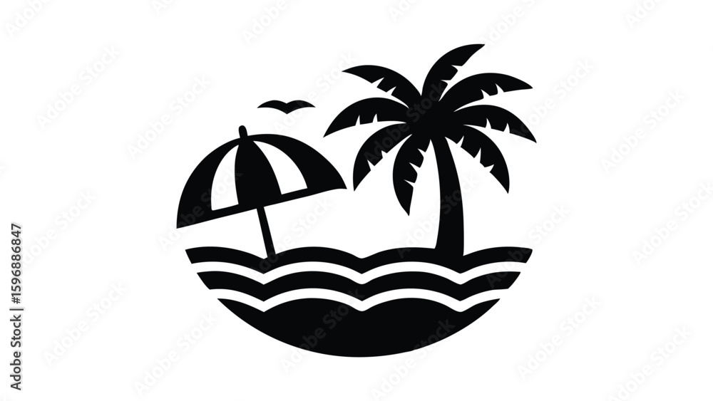 Fototapeta premium Isolated beach vacation icon on white background