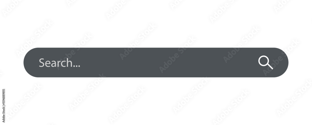 Search bar icon. Flat design Vector illustration style. Minimal Dark Search Bar Vector Design for Web and UI Applications, isolated on transparent background. Search bar icon. Flat design Vector illustration style. Minimal Dark Search Bar Vector Design for Web and UI Applications, isolated on transparent background.