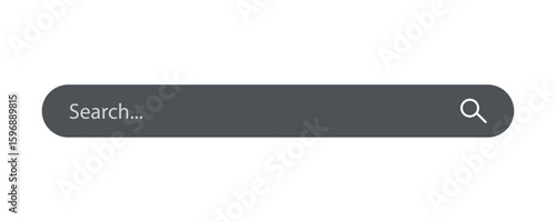 Search bar icon. Flat design Vector illustration style. Minimal Dark Search Bar Vector Design for Web and UI Applications, isolated on transparent background.