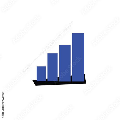 Free Download Blue bar graph with upward trend line bar chart rising - GFXLoad