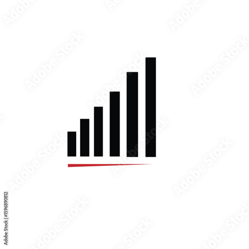 Free Download Black bar graph with red line on white background bar chart - GFXLoad