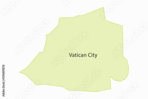 Vector graphic artwork suitable for print and web containing flat detailed map of VATICAN