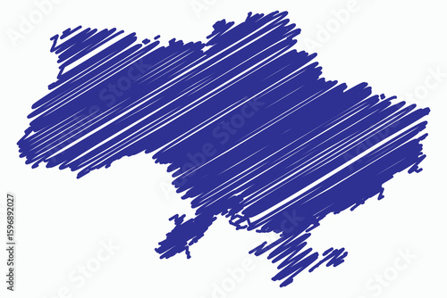 Vector graphic artwork suitable for print and web containing flat detailed map of UKRAINE