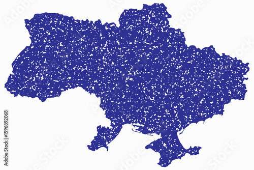 Vector graphic artwork suitable for print and web containing flat detailed map of UKRAINE