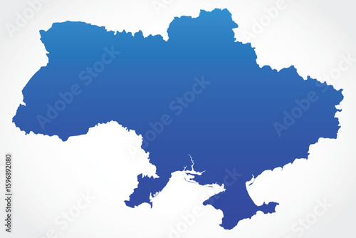 Vector graphic artwork suitable for print and web containing flat detailed map of UKRAINE