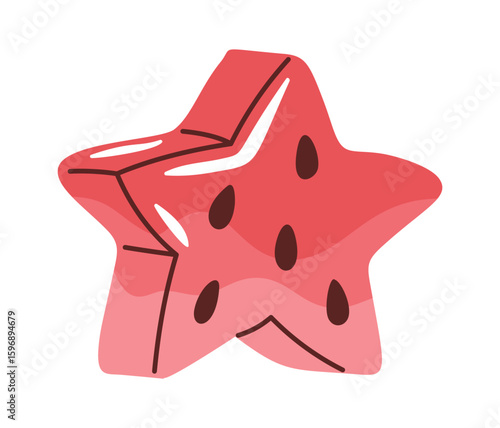 Star shaped watermelon snack design