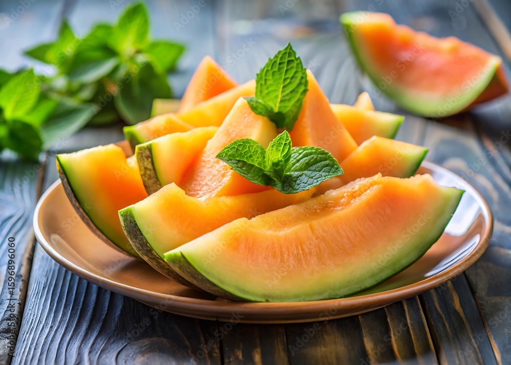 juicy melon slices plate juicy melon slices plate