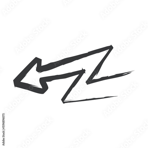 High voltage sign vector illustration with a lightning icon and direction arrow for business design