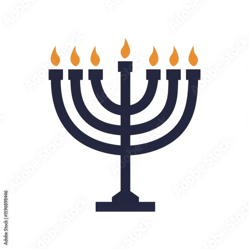 Menorah with Burning Candles: A Jewish Holiday Symbol