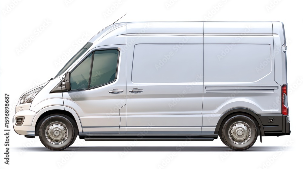 Fototapeta premium Silver van profile on white
