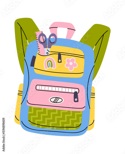 Colorful funny pupil rucksack design