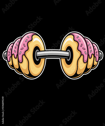 Dumbbells Donuts Day Funny Weightlifting Lover Gym Workout