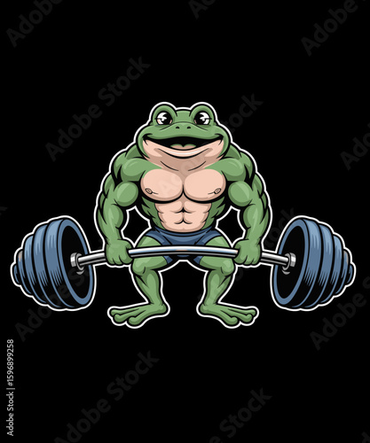 Funny Frog Weightlifting Deadlift Fitness Gym Barbell Humor