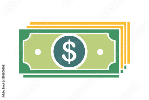 Stack of money with dollar sign illustration