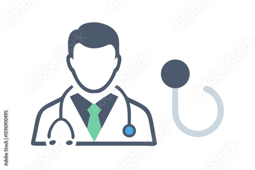 Doctor with stethoscope medical professional icon