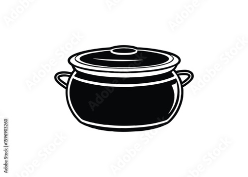 Silhouette of canning pot isolated on a white background