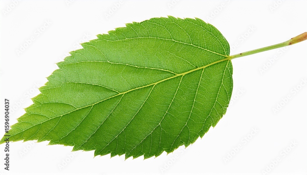 Fototapeta premium green leaf with stem isolated on transparent background