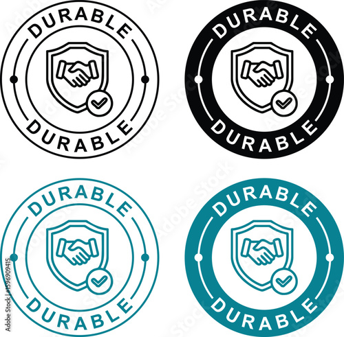 Durable Label Badge – Long Lasting, Strong, Tough Sticker Icon for Packaging or Product