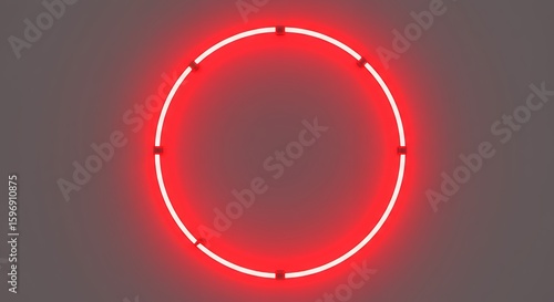Red neon circle graphic design