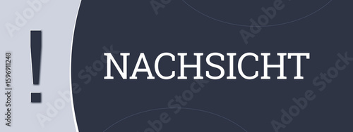 Foto Nachsicht (indulgence) - A blue banner illustration with white text