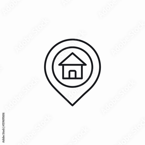 Free Download house location icon sign vector - GFXLoad
