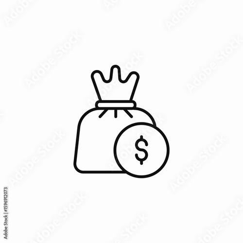 savings sack icon sign vector