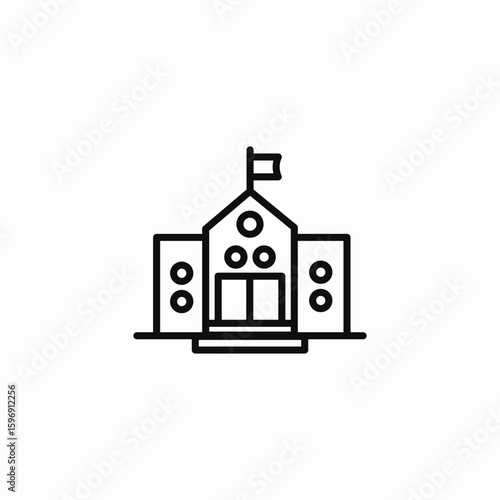 university building icon sign vector