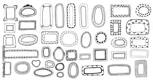 frames set of cartoon picture isolated on white background. Vector illustration