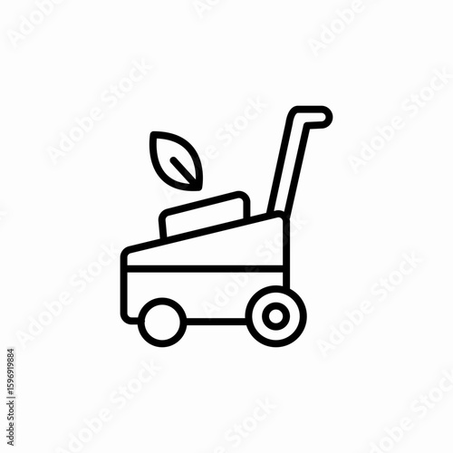 lawn mower garden icon sign vector