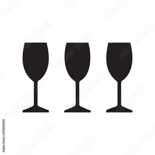 Two transparent crystal glasses, one champagne and one wine, stand isolated on a clean white background, ready for celebration