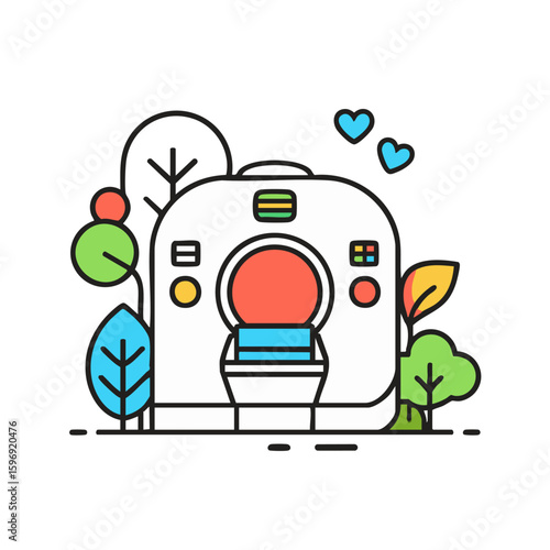 Ct scan machine illustration: medical imaging, radiology, healthcare technology