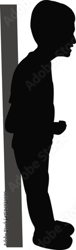 a boy standing body silhouette vector