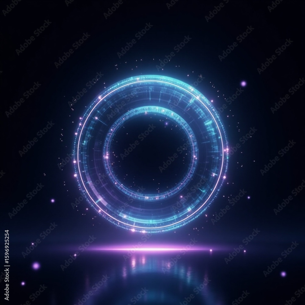 Obraz premium Futuristic Vector Shapes - 50.Quantum spin sphere with motion trail