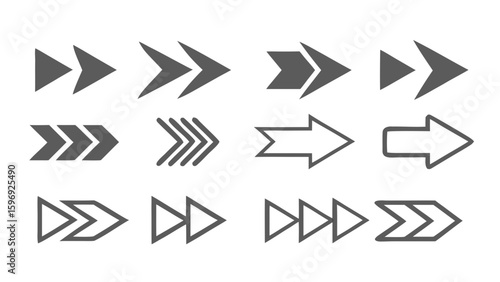 arrow icon collection navigation ui symbols chevron directional indicators media controls design