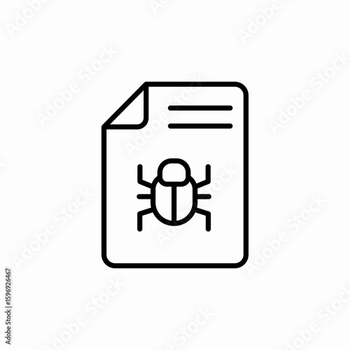 bug report file icon sign vector