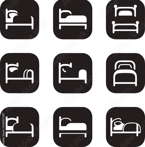 Bed Icons Set