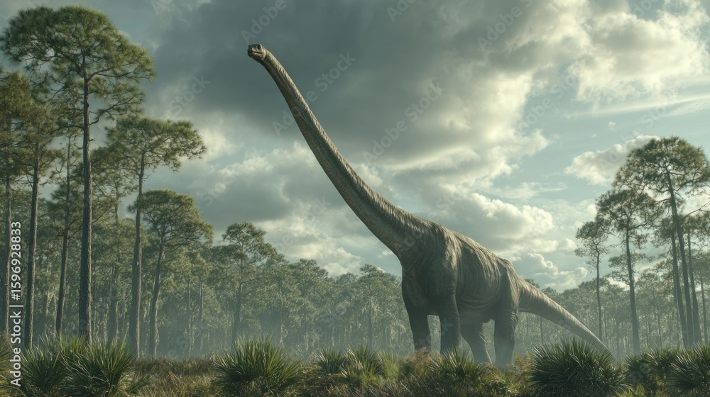 Fototapeta premium Prehistoric creature in a forest