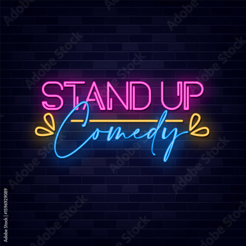 Neon Sign Stand Up Comedy Show