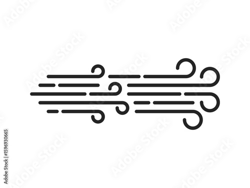 storm or strong wind like thin line icon