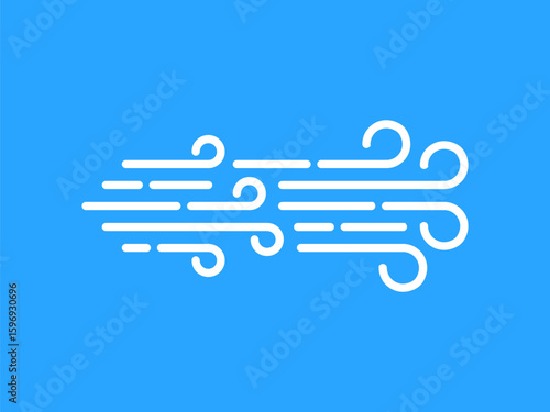 strong wind like hurricane thin line icon